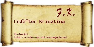 Fráter Krisztina névjegykártya